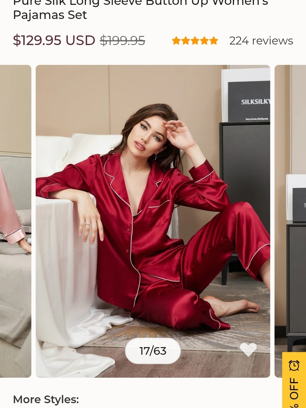 Silk Button-Up Pajama Set in Deep Red — Elegant Women’s Loungewear